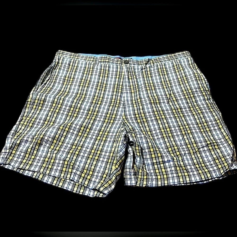 Chaps size 42 yellow and blue plaid shorts